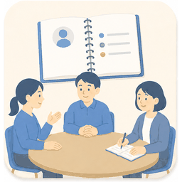 会議で記録をとるイラスト